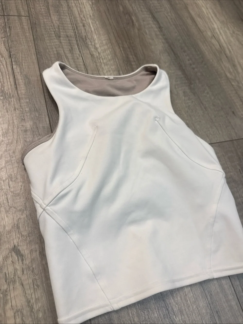 lululemon athletica White Tank Top with Taupe Lining